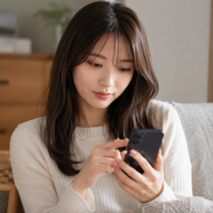 宮下玲奈がスマホのメッセージを確認するイメージ画像